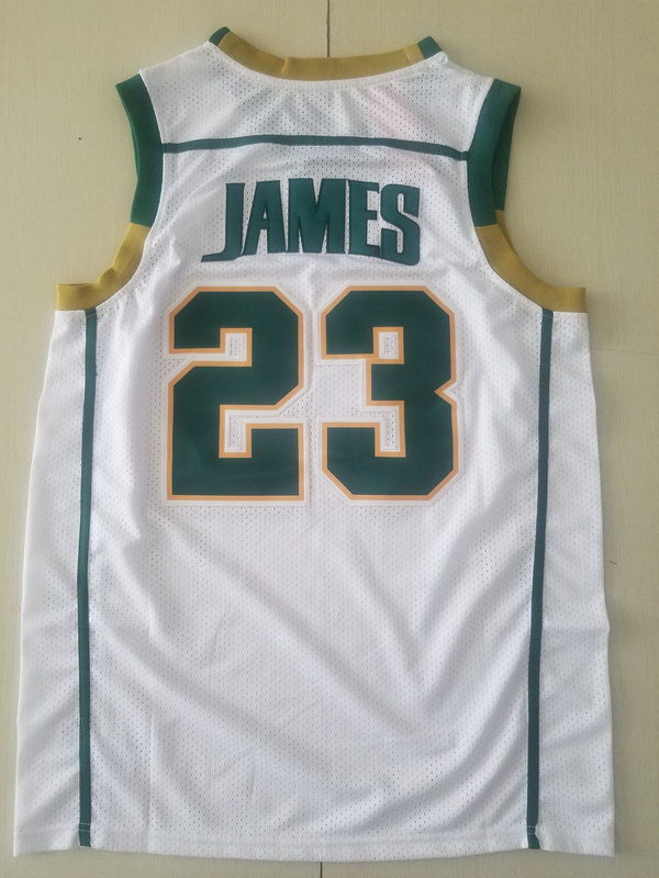 LeBron James 23 Irish High School White Basketball Jersey