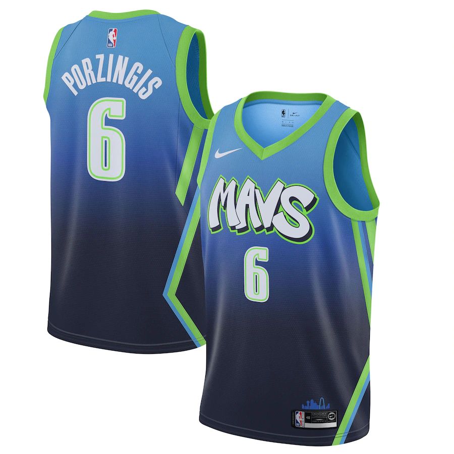 Men's Kristaps Porzingis Blue 2019-20 Finished City Edition Club Team Jersey