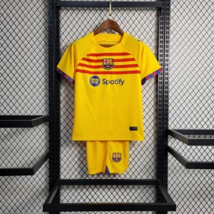 23-24 Kids Barcelona Forth Yellow Jersey