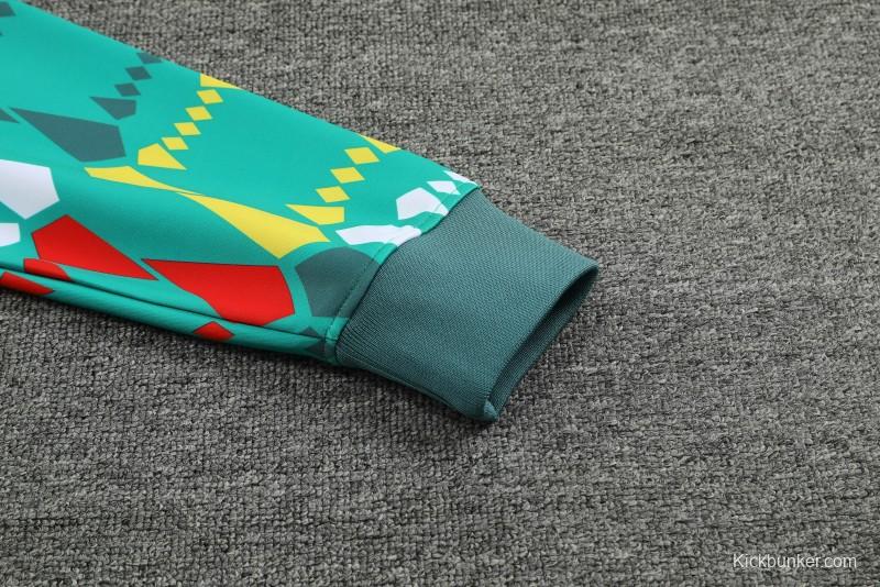 2024 Senegal Green Full Zipper Hoodie Jacket+Pants