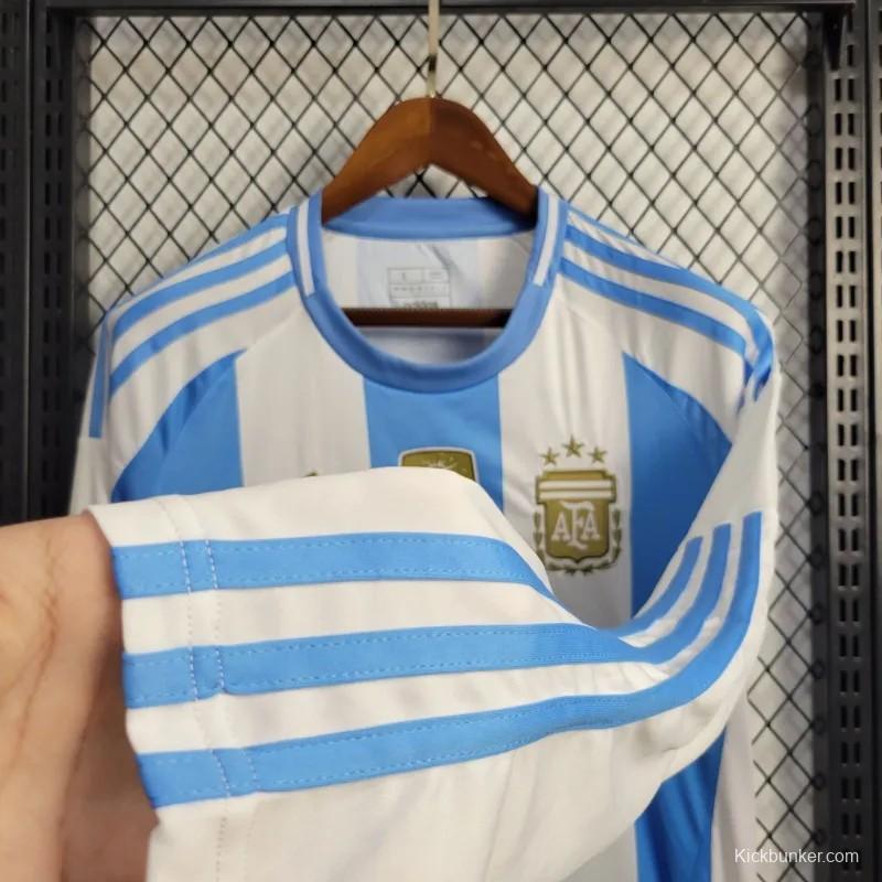 2024 Argentina Home Long Sleeve Jersey With Champion Patch