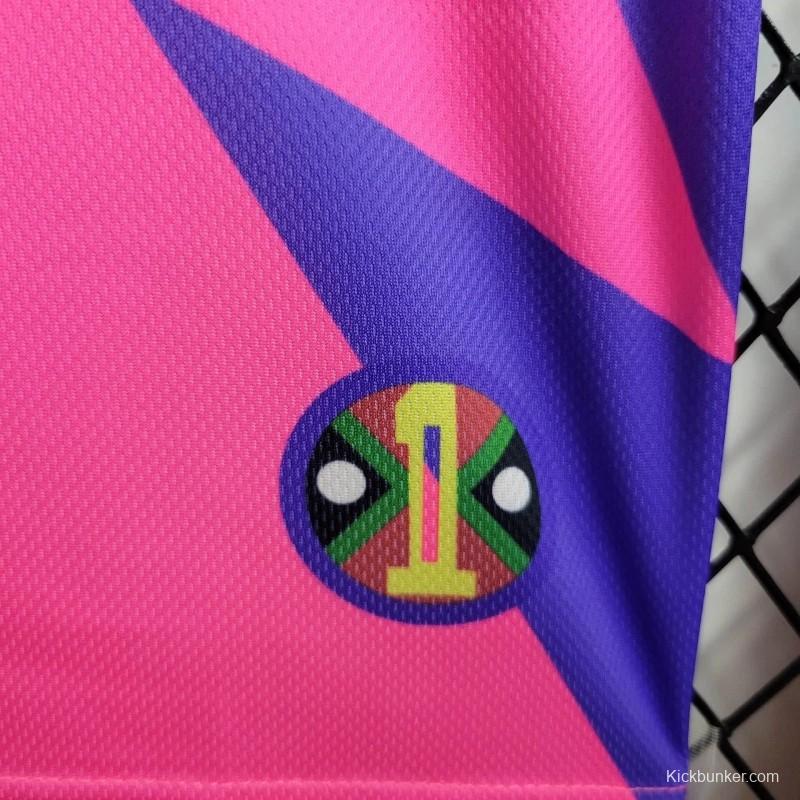 Retro 1998 Mexico Goalkeeper CAMPOS 1 WORLD CUP CAMPOS 1 Home Pink Jersey