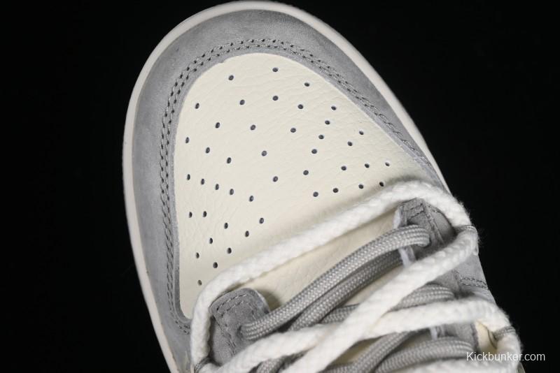Nike SB Dunk Low LV Collaboration - Beige Grey Strap Pig Suede Anniversary High-End Custom Low-Top Casual Sneakers - SJ2068-237