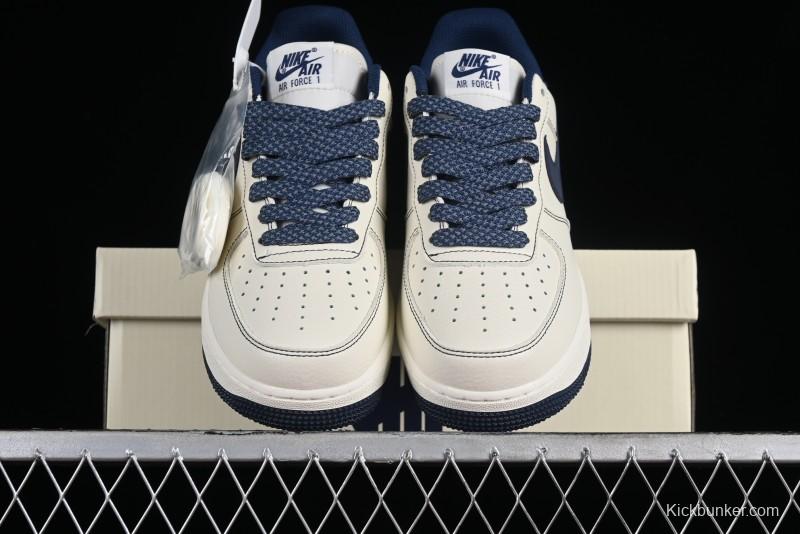 Nike Undefeated Air Force 1'07 Low Casual Sneakers in Deep Blue with Custom Leather and Reflective Details - UN2395-522