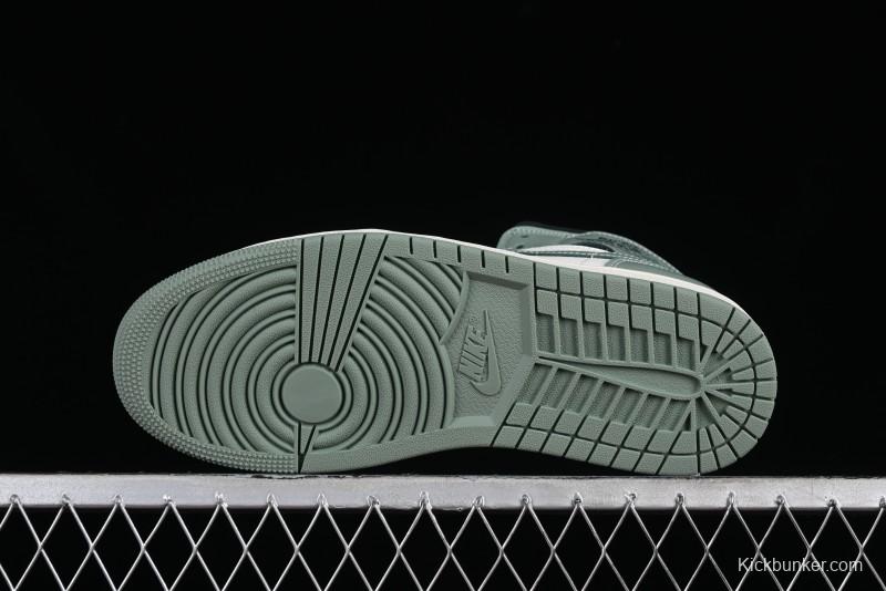 Nike Air Jordan 1 Mid AJ1 Basketball Shoes in Fresh Warm Green - BQ6472-130