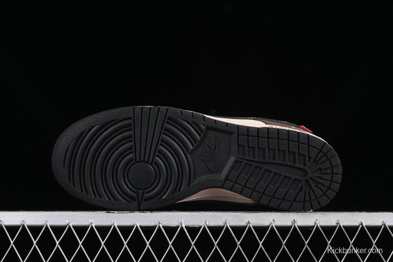 Nike SB Dunk Low Casual Skateboarding Shoes in Black/Brown - MU0232-370