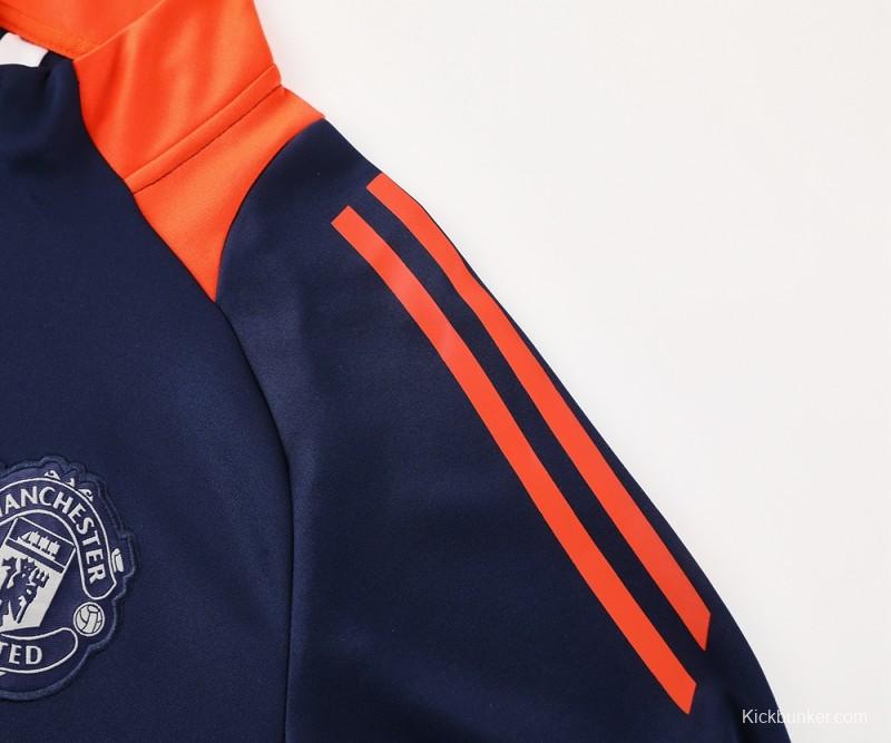 24/25 Manchester United Navy/Orange Full Zipper Jacket +Long Pants