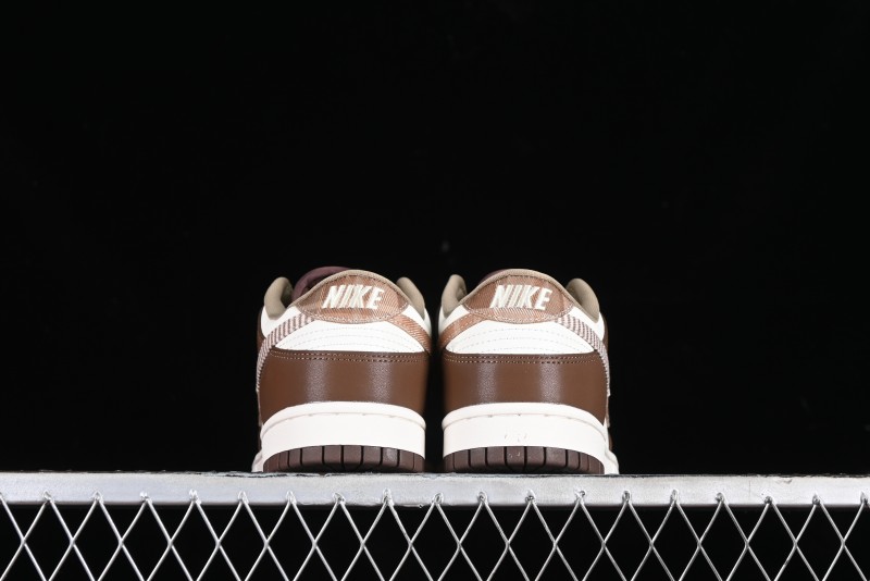 Nike Dunk Low SB White Brown Plaid Casual Skate Shoes - FV3653-191