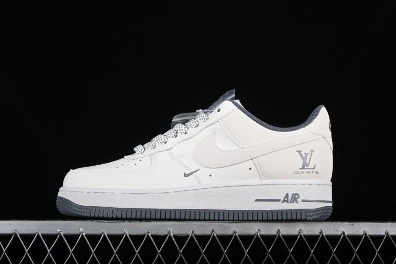 Nike Air Force 1 '07 Low LV Collaboration - Beige Grey Double Swoosh Low-Top Casual Sneakers - XZ6188-006