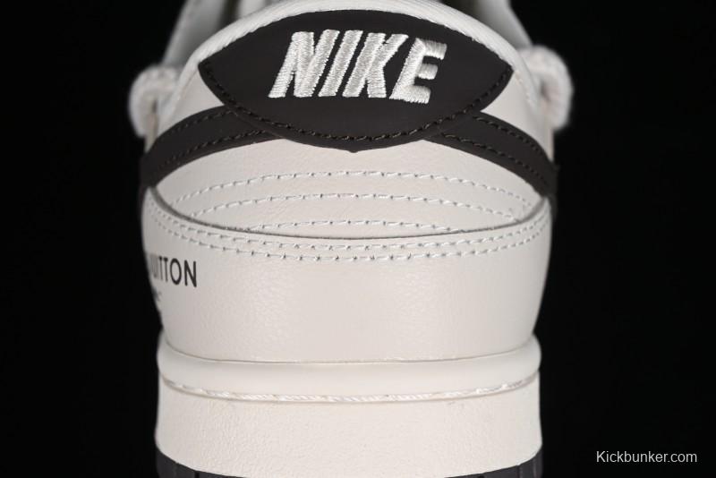 Nike SB Dunk Low LV Collaboration - Coffee Pig Anniversary High-End Custom Low-Top Casual Skate Shoes - XX2025-328