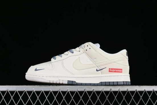 Nike SB Dunk Low Supreme Collaboration - Double Swoosh Anniversary Customized Low-Top Casual Sneakers - BB8675-105