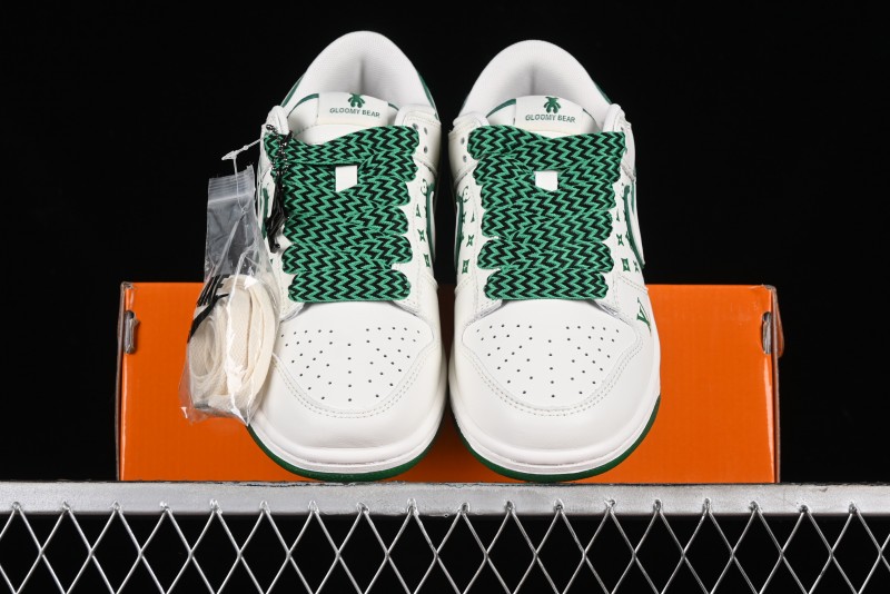 Nike SB Dunk Low LV Collaboration - Beige Green Glow in the Dark Violent Bear Anniversary High-End Custom Sneakers - SJ2068-241