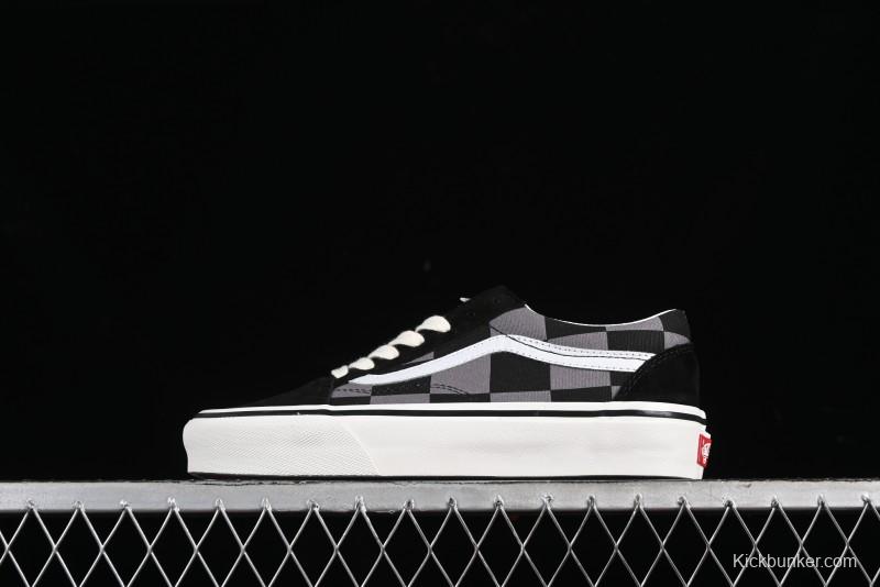 Vans Old Skool Anaheim Series Black & Grey Checkerboard Low-Top Retro Canvas Shoes - VN000D3HY01
