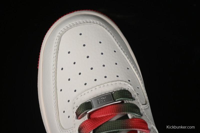 Nike Air Force 1 '07 Low Supreme Casual Sneakers in Beige Red Green - XZ6188-009