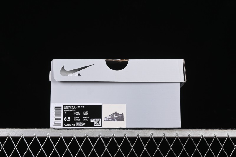Nike Air Force 1 '07 Low Graffiti Black Silver Anime Hand-Painted Casual Sneakers - CW2288-012