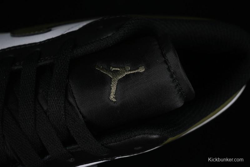 Nike Air Jordan 1 Low "Medium Olive" Retro Casual Sneakers - 553558-092