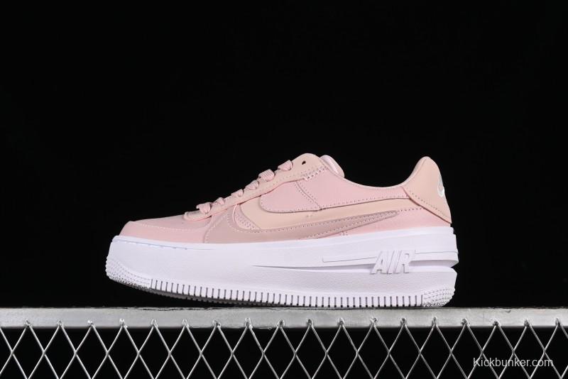 Nike Air Force 1 PLT Low-Top Casual Sneakers with Speed-Inspired Swoosh Design - DJ9946-602