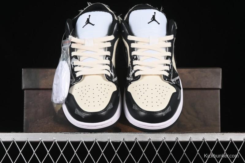 Nike Air Jordan 1 Low AJ1 Panda Prank Universe Exploration Custom Casual Sneakers - 553558-132