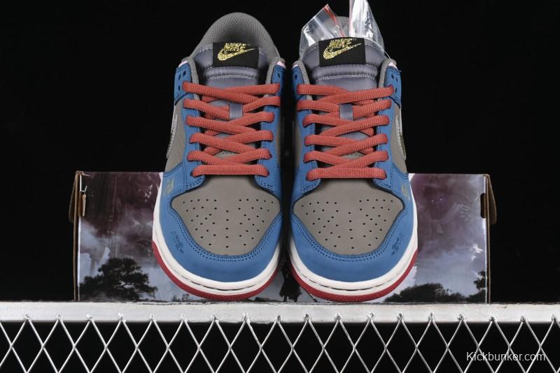 Nike Dunk Low Retro Deconstructed Casual Sneakers with Cloud and Dragon Patterns Inspired by Black Myth: Wukong Game - DV2433-109