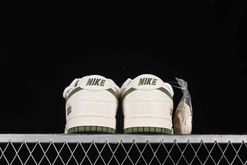 Nike SB Dunk Low Gucci Collaboration - Beige Green Floral Anniversary High-End Custom Low-Top Casual Skate Shoes - XX2025-918