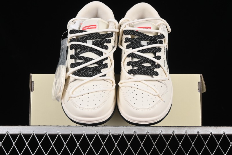 Nike SB Dunk Low Supreme Collaboration - Starry Night Black Engraving Anniversary High-End Custom Low-Top Casual Skate Shoes - JJ5688-108