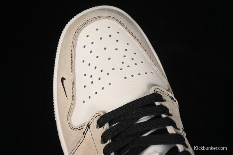 Nike Air Jordan 1 Low AJ1 The North Face Collaboration - Beige Coffee Retro Basketball Shoes - SJ9950-028