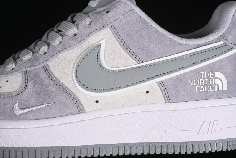 Nike Air Force 1 '07 Low The North Face Collaboration - Silver Grey Pigskin Sneakers - KK3333-004
