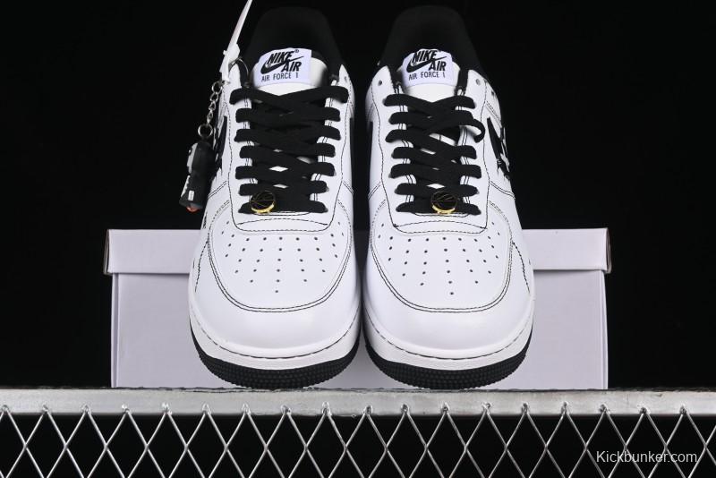 Nike Air Force 1 '07 Low Casual Sneakers with Black and White Hand-Drawn Anime Design - CT2585-100