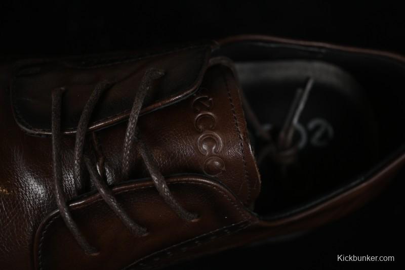 ECCO Block Derby Round Toe Genuine Leather Brogue Dress Shoes - 63667201002