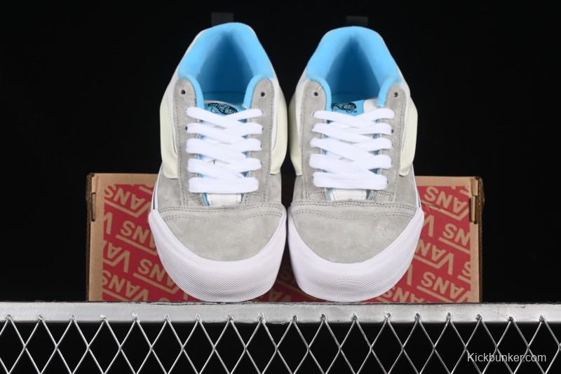 Vans Knu Skool Low-Top Retro Casual Vulcanized Slip-On Shoes in Grey Blue - VN000D6CCCZ
