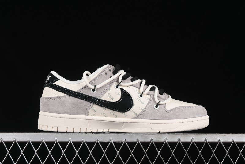 Nike SB Dunk Low Stussy Bandana Black Swoosh Anniversary Custom Low-Top Casual Skate Shoes - SJ2068-306