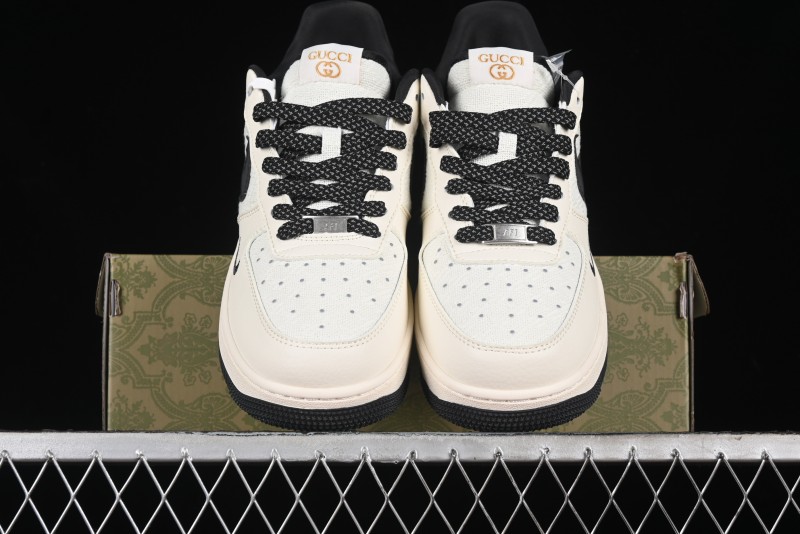 Nike Air Force 1 '07 Low Gucci Collaboration - Dark Blue Linen Casual Sneakers - XZ3398-888