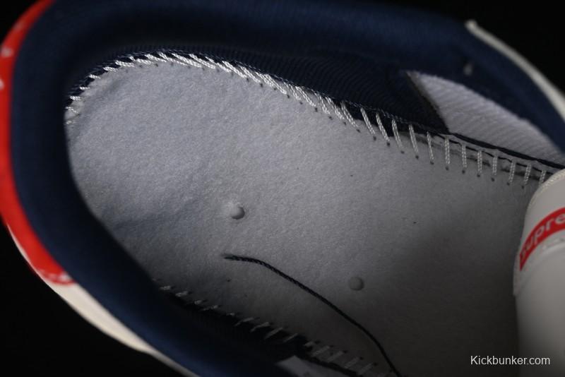 Nike Travis Scott x Fragment Design x Air Jordan 1 Low OG SP AJ1 Supreme Collaboration - Deep Blue Red Culture Casual Sneakers - XY2688-122