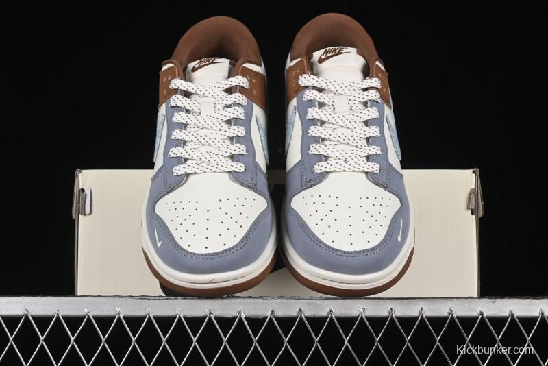 Nike SB Dunk Low Levi's Collaboration - White Grey Brown Anniversary Customized Low-Top Casual Sneakers - JH8310-958