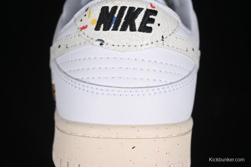Nike SB Dunk Low Gucci Collaboration - Ink Splatter White Swoosh Anniversary Custom Low-Top Casual Sneakers - FC2025-305