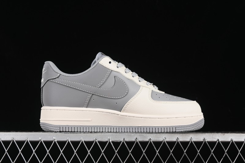 Nike Air Force 1 '07 Low Bape Collaboration - Off White Grey Low Top Casual Sneakers - BB6566-207