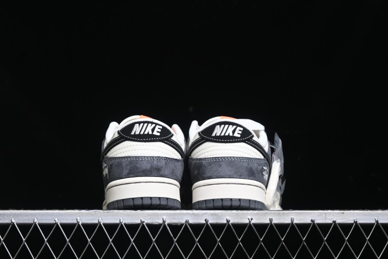 Nike SB Dunk Low Stussy Collaboration Patch Grey Black Black Swoosh Anniversary Custom Low-Top Casual Skate Shoes - MM1089-026