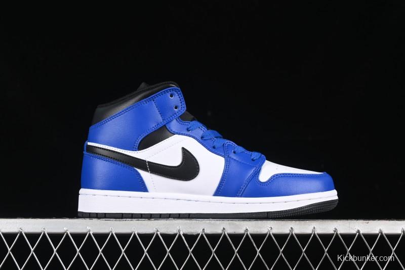 Nike Air Jordan 1 Mid AJ1 Basketball Shoes White Blue - DQ8423-402