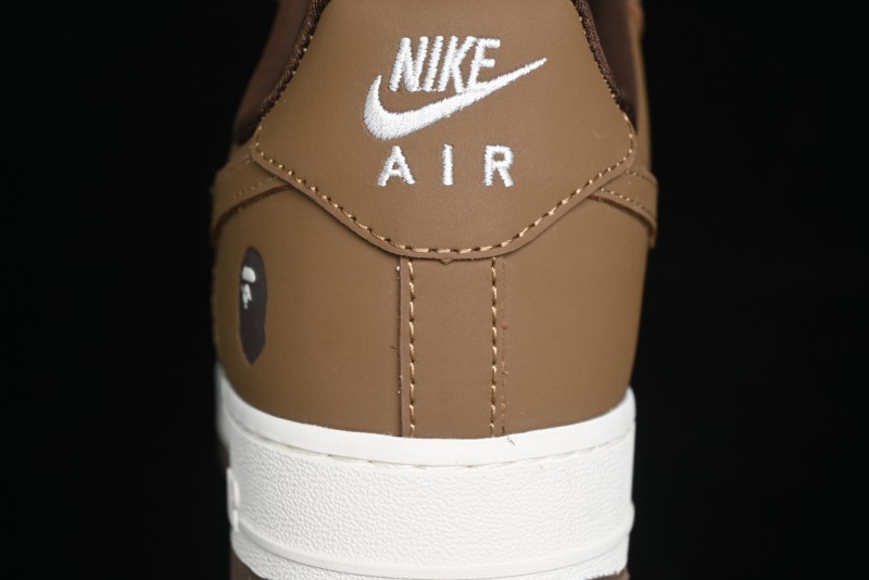 Nike Air Force 1 '07 Low Bape Collaboration - Brown Violent Bear Casual Sneakers - DF0188-013