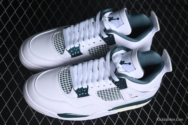 Nike Air Jordan 4 Retro Sneakers in White, Oxidized Green and Neutral Grey - AQ8138-103
