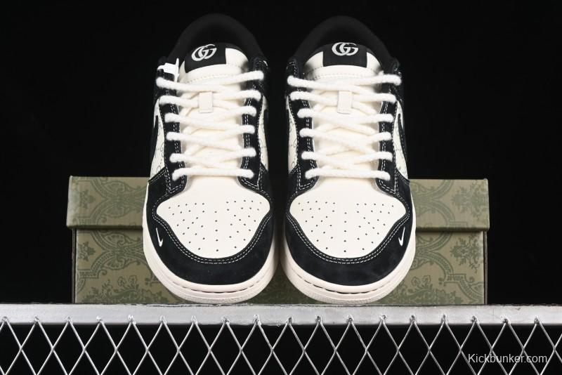 Nike SB Dunk Low Gucci Collaboration - Small Bee Series Black Hook Anniversary High-End Custom Low-Top Casual Sneakers - MM1089-030