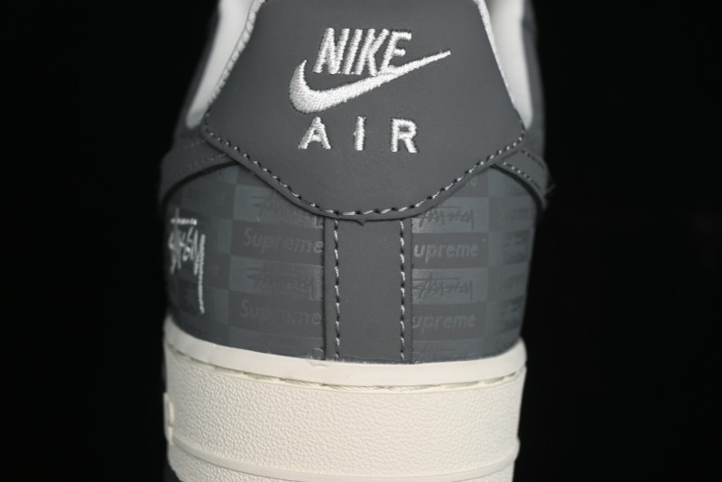 Nike Air Force 1 '07 Low Stussy Collaboration - Light Bone Shadow Low-Top Casual Sneakers - DF0180-008