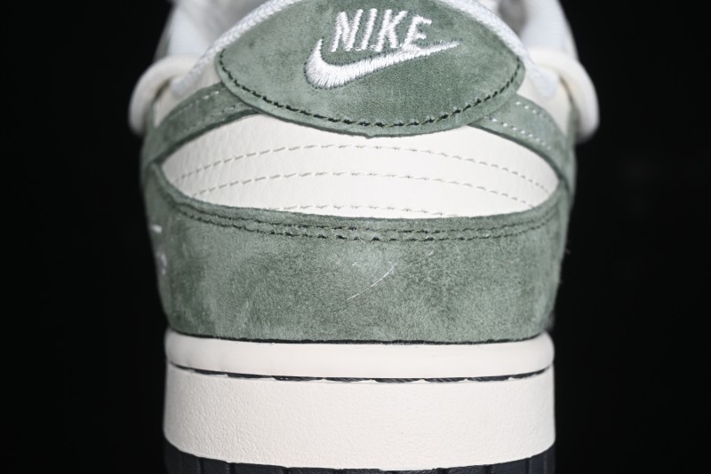 Nike SB Dunk Low Stussy Collaboration - Patina Green Lace-Up Anniversary Custom Low-Top Casual Skate Shoes - XS1186-105