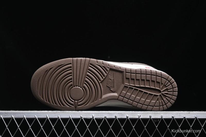 Nike SB Dunk Low Stone Island Supreme Collaboration - Beige Brown Sole Anniversary High-End Custom Low-Top Casual Sneakers - BB9866-008