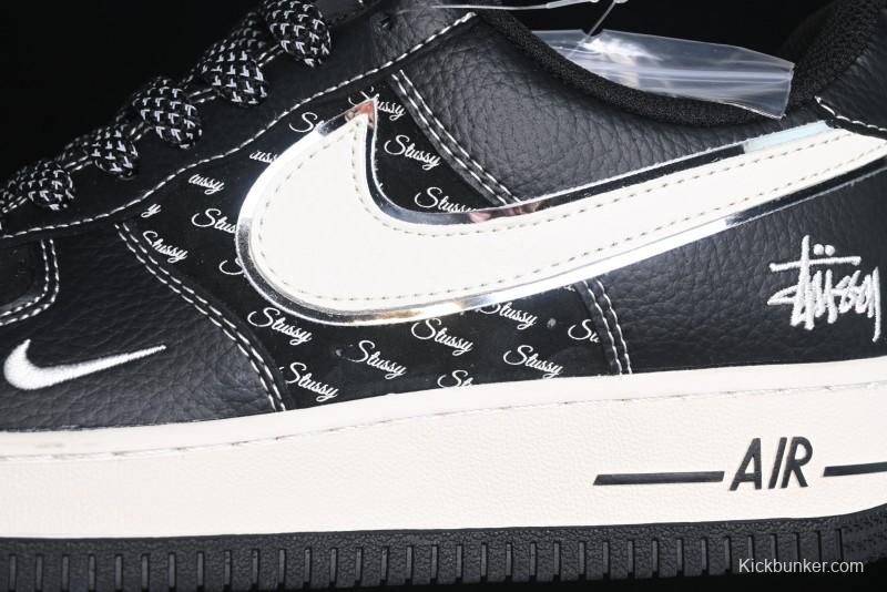 Nike Air Force 1 '07 Low Stussy Collaboration - All Black Low-Top Casual Sneakers - XZ6188-311