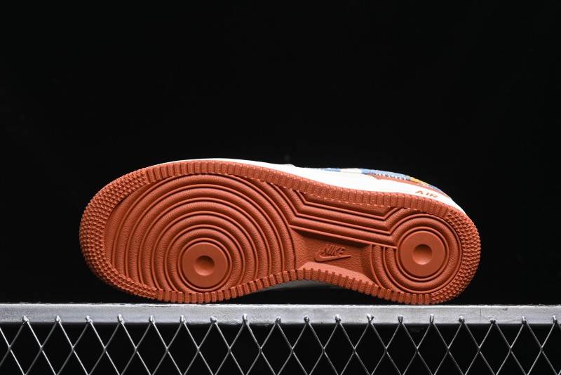 Nike Air Force 1 '07 Low Stussy Collaboration - Grey Brown Flyknit Low-Top Casual Sneakers - KK1988-025