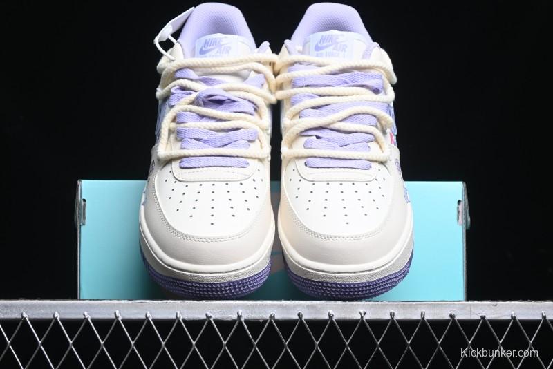 Nike Air Force 1 Low Kuromi Casual Sneakers with Lace-Up Design - BD7701-220