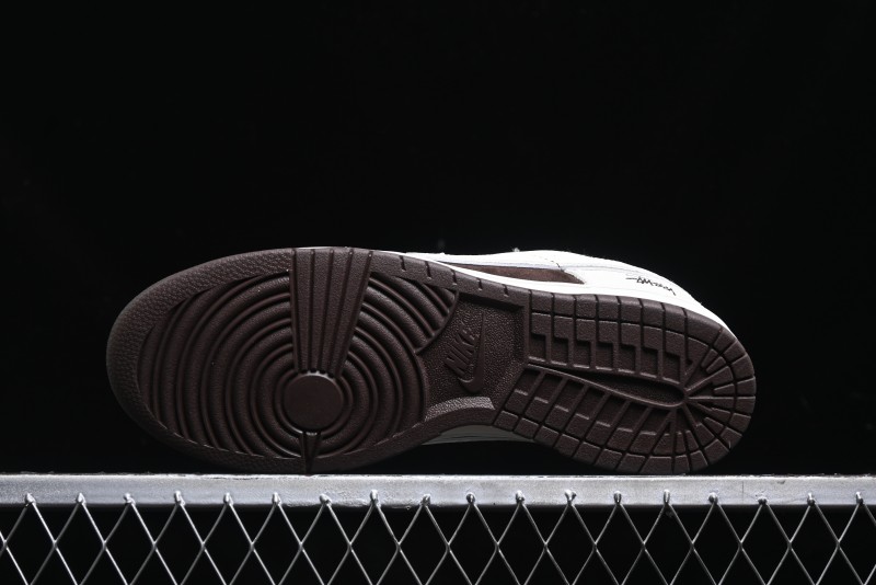 Nike SB Dunk Low Stussy Collaboration - Dark Brown White Swoosh Anniversary Custom Low-Top Casual Sneakers - KK1333-012
