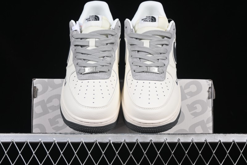 Nike Air Force 1 '07 Low The North Face Collaboration Beige Grey Check Grey Outsole Casual Sneakers - XZ6188-191
