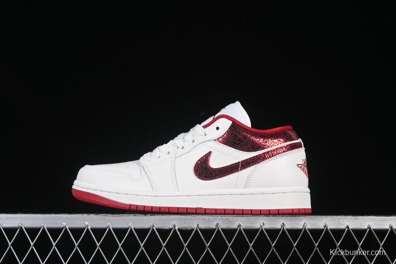 Nike Air Jordan 1 Low AJ1 White Red Casual Sneakers - HJ9338-106
